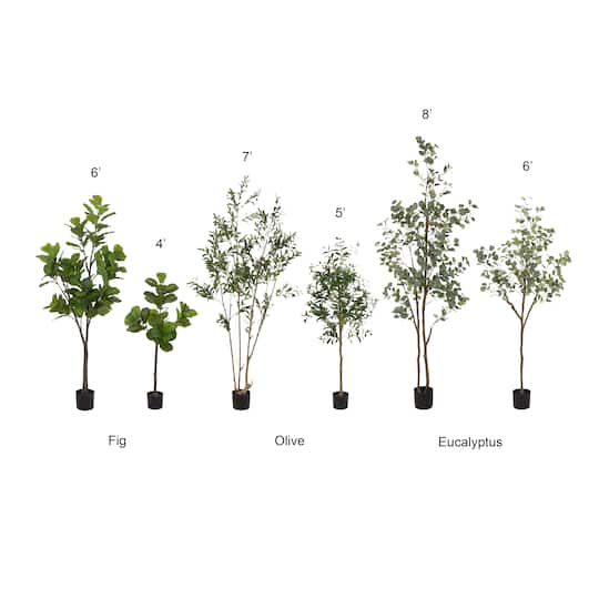 Kate and Laurel Fidmont 4ft. Green Faux Fiddle Fig Tree